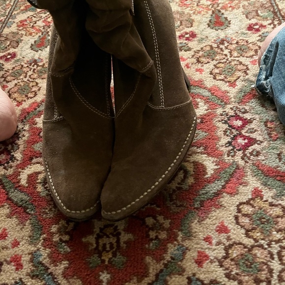 Coach brown Suede and leather 3 inch heel boots size 8.5 - Picture 4 of 14